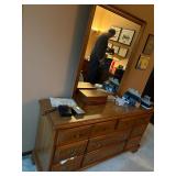 solid wood dresser with mirror (part of twin bed set)