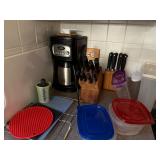 coffee maker and knives
