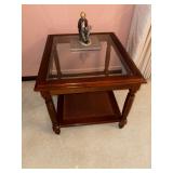 wood and glass table