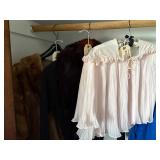 Vintage bed jacket, fur jacket and sweater with fur trim