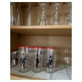 vintage barware - set of 6 drunk on lamppost glasses