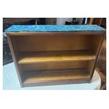 Heavy Dark Wood Low Bookshelf. 2 Shelves, $150