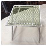 2 MCM White Mesh Folding Patio Tables. PR$55