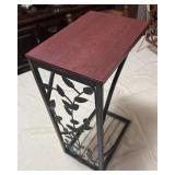 Vintage End Table. Iron Leaf Design and Wood Top, $70.