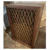 Pair of Vintage Wooden Speakers with Lattice Decorative Grille. $70/Pr