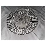 Vintage Pressed Glass Prioneer Pattern Fruit/Grapes Motif Large Serving Platter. $30