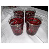 Set of 4 Vintage MCM Happy Holidays Rocks Glasses. $45