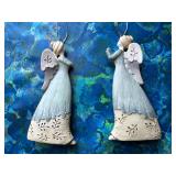 Pair of Hanging Folk Angel Ornaments.$8
