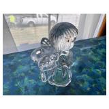 Vintage Mikasa Heavy Crystal Church Choir Angel w Trumpet or Candle.$13