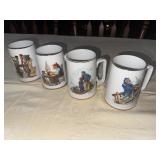 4 Norman Rockwell Mugs. $30