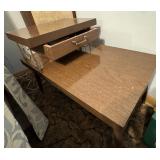 Vintage Mid Century Modern Walnut Step End Table with Drawer 2-Tier. $150