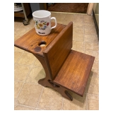 Miniature Vintage Wooden School Desk w Curved Edges. $48
