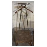 Vintage Valet Butlers Chair Wood, Brass, Vinyl. Men Style.$100