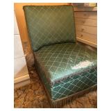 Vintage 1950s Slipper Chair w Fringe.$375