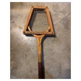 Vintage Wooden Technic Brand Tennis Racket Model AA with Racket Press. $30