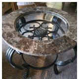 2 Marble/Glass End Tables