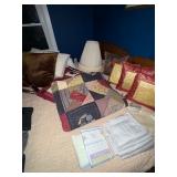 Quilts, throw pillows, lamps & more