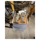 silver vases
