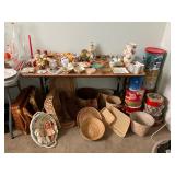 Candles, wicker baskets