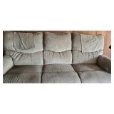 Reclining sofa, downstairs for easier removal