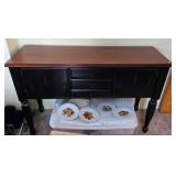 Real wood dresser and decorative plates