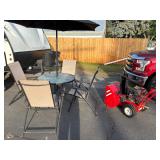 Snowblower and outdoor patio set