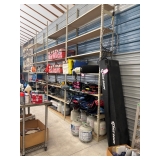 A variety of boating equipment and propane tanks.