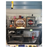 vases, mirrors, & work bench 