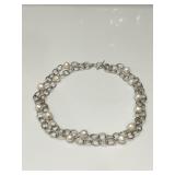 Suspicion Marcasite Round Link Sterling Silver Necklace 