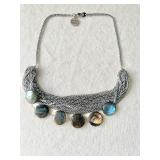 Gemma Redux Mixed Metal Chain Design Necklace with Labradorite Stones