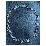 Suspicion Marcasite Round Link Sterling Silver Necklace 