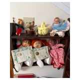 Cabbage Patch Kids with papers and more vintage dolls