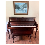 Charles R Walter beautiful Cherrywood piano with matching stool