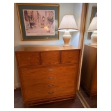 Matching pecan tall chest of drawers