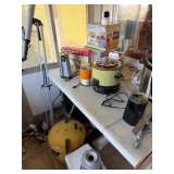 Crockpot, new pressure cooker, coffee, grinders meat slicer.
