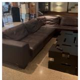 Roche Bobois Brown Leather Couch