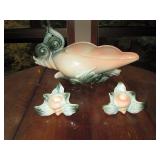 Living Room:  Royal Haeger vase & pair of candle holders 