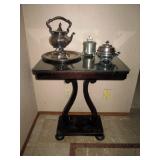 Dining  Room:  Silver Tea set, Side Table