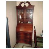 Dining Room:  Serpentine Front Oak Secretary Hutch