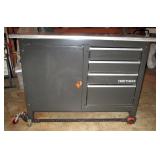 Garage:  Craftsman 4 Drawer, Galvanised Top Workbench with Adjustable Mobile Base Dolly 