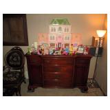 Living Room:  Fisher Price loving Family Twin Time Doll House w/Furniture,  Buffet, 
