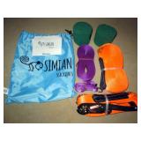 Upstairs Bedroom Right: Simian Slackline for tight rope walking practice--Everyone should have this