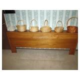Upstairs Bedroom Left:  Oak Headboard, Baskets