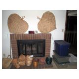Upstairs Bedroom Left: Palm Leaf Fans, Baskets. Plastic Bins