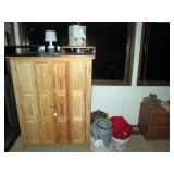 Upstairs Bedroom Left:  TV Cabinet, Lamps, 3 Sleeping Bags