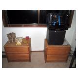 Upstairs Bedroom Left: Oak Side Tables, Glass Candle Holders, 