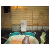 OutSide: Metal Dog Pen, Dog Ramp, Garden Tools