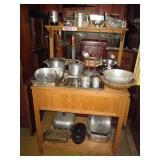 Back Bedroom  Aluminum & Steel Pots & Pans, Garden Work Bench