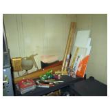 Bed Room Left Art Supplies, T-Squares, Ruler, Paint Brushes, Speedball Nibs, Paper, Paint