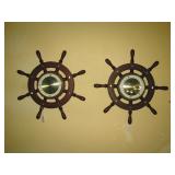 Living Room:  Ship Wheel Clock & Barometer by Taylor